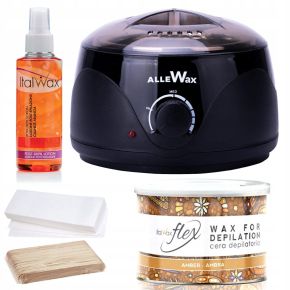 Zestaw do depilacji paskowej ItalWax podgrzewacz 100W + wosk w puszce 400ml Flex Amber miodowy + dodatki