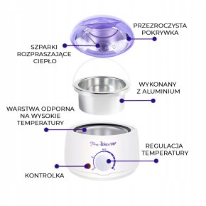 Zestaw do depilacji podgrzewacz 4x300g wosk twardy ItalWax eco szpatułki olejek