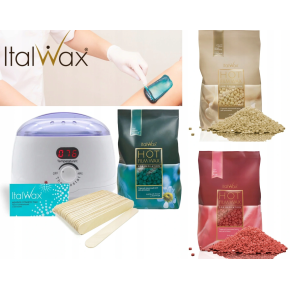 Zestaw do depilacji wosk ItalWax 500g dropsy + podgrzewacz + szpatułki talk