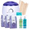 Zestaw do depilacji woskiem twardym Italwax Lavender 300g + podgrzewacz + 2 x żel + szpatułki + talk - 1