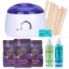 Zestaw do depilacji woskiem twardym Italwax Plum 300g + podgrzewacz + 2 x żel + szpatułki + talk - 1