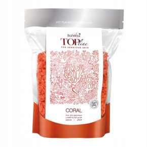 Zestaw do depilacji woskiem twardym Italwax Top Line Coral 300g + podgrzewacz + 2 x żel + szpatułki + talk