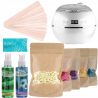 Zestaw do depilacji woskiem w dropsach – 5 x wosk + podgrzewacz + preparaty + akcesoria - 1