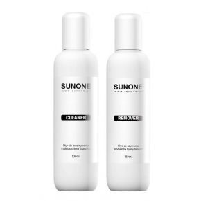 Zestaw płynów Sunone CLEANER 100ml + ACETON 100ml zmywacz do lakieru hybrydowego + odtłuszczacz do paznokci