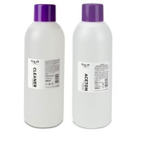 Zestaw płynów NTN Cleaner 1000ml + Aceton 1000ml odtłuszczacz i remover do stylizacji paznokci