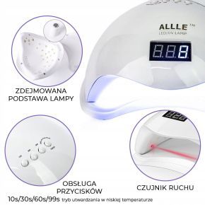 Zestaw do hybryd: lampa + 3x lakiery hybrydowe Sunone (kolory do wyboru) + preparaty + akcesoria