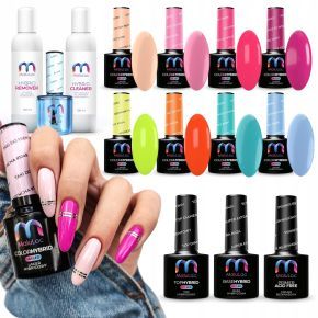 Zestaw do manicure hybrydowego MaluLac 10+4 lakiery + preparaty