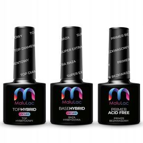 Zestaw do manicure hybrydowego MaluLac 10+4 lakiery + preparaty