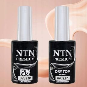 Zestaw do manicure hybrydowego NTN 10+5 lakiery + preparaty