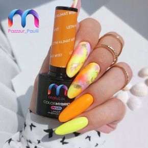 Zestaw do neon ombre 3x lakier hybrydowy MaluLac + pędzelek + gąbeczka