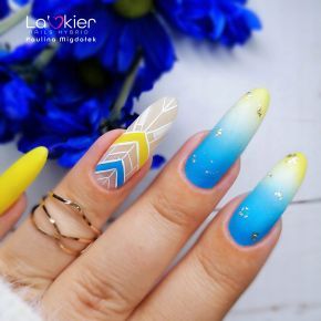 Zestaw do pastel ombre 3x lakier hybrydowy La’kier + pędzelek + gąbeczka