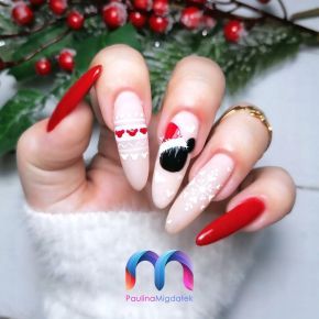 Zestaw hybrydowy 15x MaluLac + ozdoby do manicure manicure świąteczny