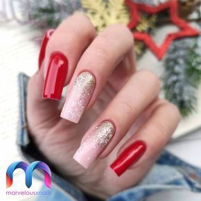 Zestaw hybrydowy 15x MaluLac + ozdoby do manicure manicure świąteczny