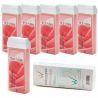 Zestaw ItalWax 6 x wosk do depilacji w rolce Rose 100ml + 100 sztuk pasków do depilacji - 1