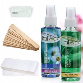 Zestaw ItalWax Lotion 2x100ml + Talk + Paski + Szpatułki