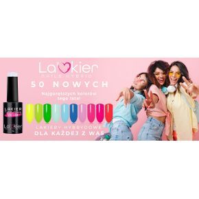 Zestaw lakierów hybrydowych La'Kier 10 sztuk (kolory do wyboru) + baza i top gratis