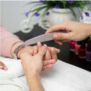 Zestaw pilników do manicure łódka półksiężyc gradacja 100/180 100 sztuk + 180/240 50 sztuk