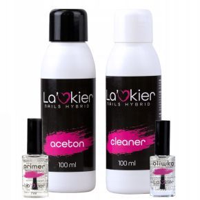 Zestaw uzupełniający do hybryd La’kier 2+2 Cleaner Aceton Primer Oliwka