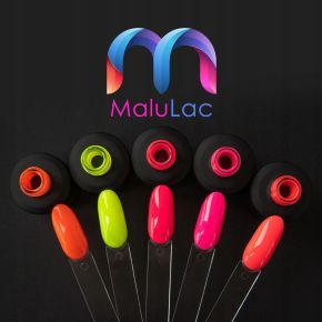 Zestaw uzupełniający do hybryd MaluLac Neon 5 x lakier + Baza + Top + Cleaner + Aceton