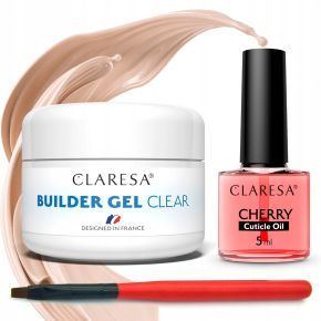 Żel Claresa Builder Gel Clear 50g pędzelek oliwka mini zestaw