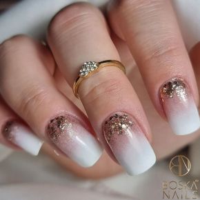 Boska Nails 434 Gold Rain kolekcja Glitter Rain - lakier hybrydowy do paznokci z drobinkami 6ml