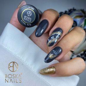 Boska Nails 434 Gold Rain kolekcja Glitter Rain - lakier hybrydowy do paznokci z drobinkami 6ml