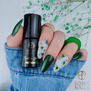 Boska Nails 437 Green Rain kolekcja Glitter Rain - lakier hybrydowy do paznokci z drobinkami 6ml
