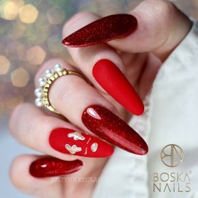 Boska Nails 440 Pink Rain kolekcja Glitter Rain - lakier hybrydowy do paznokci z drobinkami 6ml