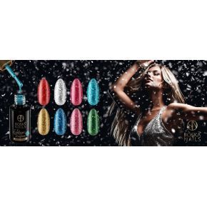 Boska Nails 439 Silver Rain kolekcja Glitter Rain - lakier hybrydowy do paznokci z drobinkami 6ml