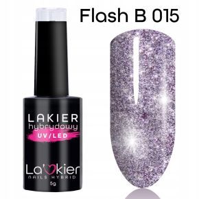 La'Kier Flash B015 - brokatowy lakier hybrydowy z efektem flash 5g