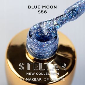 Makear S56 Blue Moon 8ml kolekcja Stellar brokatowy lakier hybrydowy HemaFree