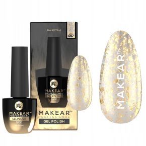 Makear S57 Gold Star 8ml kolekcja Stellar brokatowy lakier hybrydowy HemaFree