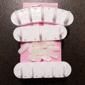 Pomocnik do wzorków komplet 3x holder na 13 tipsów uchwyt stojak holder do wzorków i zdobień różowy