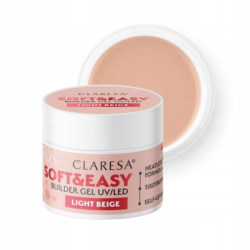 Claresa Soft&Easy Builder Gel Light Beige 12g żel budujący samopoziomujący do paznokci