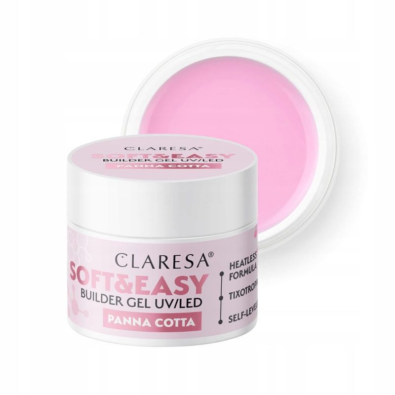 Claresa Soft&Easy Builder Gel Panna Cotta 12g żel budujący samopoziomujący do paznokci