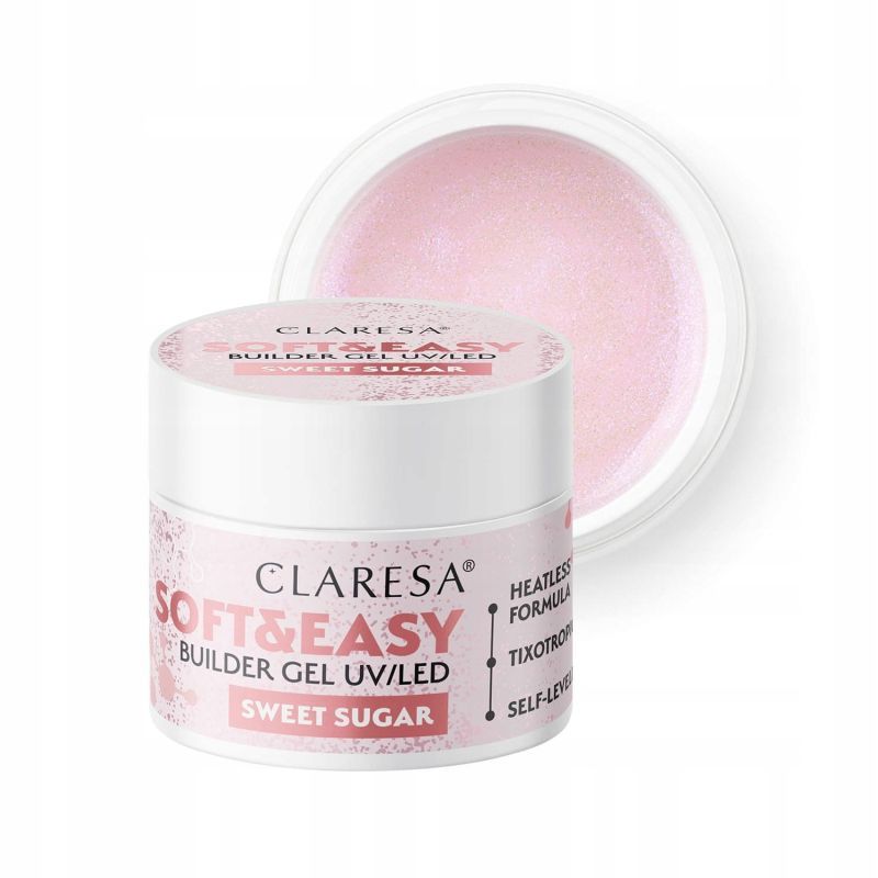 Claresa Soft&Easy Builder Gel Sweet Sugar 45g żel budujący samopoziomujący do paznokci