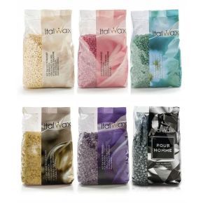 Zestaw do depilacji woskiem w dropsach - 5 x wosk ItalWax + podgrzewacz + preparaty + akcesoria