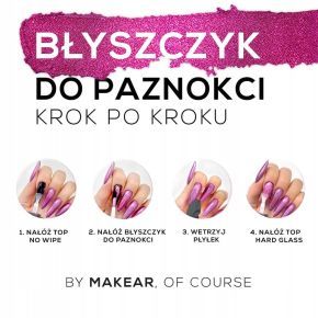 Makear NH01 srebrny błyszczyk do paznokci pyłek w kremie holo