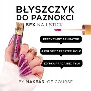 Makear NH01 srebrny błyszczyk do paznokci pyłek w kremie holo