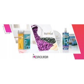 ItalWax Zestaw do depilacji - podgrzewacz + 2 x wosk w rolce Truskawka + Naturalny 100ml + paski