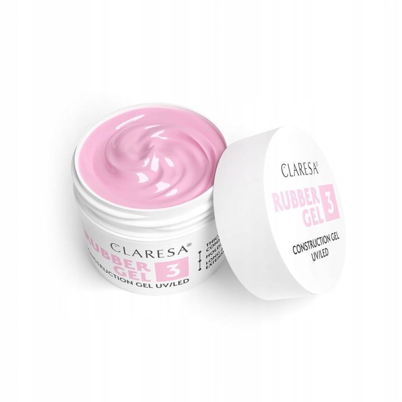 Claresa Rubber Gel 3 budujący żel do przedłużania paznokci średni chłodny róż 12g