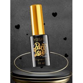 Yoshi Pure Love Top BLACK UV z drobinkami w kształcie serduszek do lakierów hybrydowych 10ml