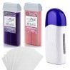 Zestaw do depilacji 2x wosk w rolce (Wine, Rose Oil) + podgrzewacz + paski - 2