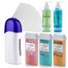 Zestaw do depilacji 3x wosk w rolce (Aquamarine, Amber, Rose Oil) + podgrzewacz + 2x preparat + paski - 1