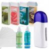 Zestaw do depilacji 4x wosk w rolce (Aloes, Azulen, Natural, Rose) + podgrzewacz + 2x preparat + paski - 1