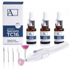 Arkada Zestaw: Serum kolagenowe TC16 11ml 3 sztuki + frezarka mini do paznokci