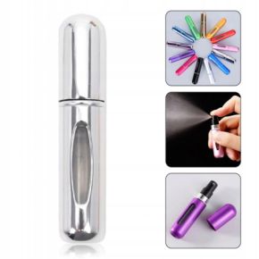 Atomizer do perfum perfumetka z dozownikiem buteleczka 5ml srebrna