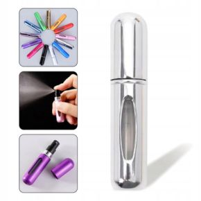 Atomizer do perfum perfumetka z dozownikiem buteleczka 5ml srebrna