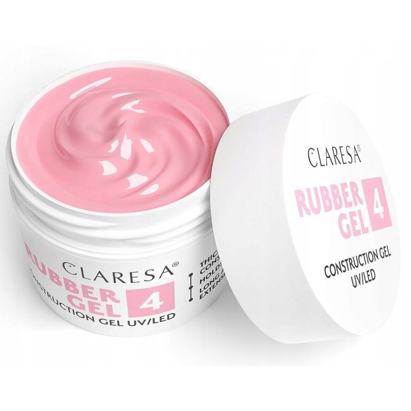 Claresa Rubber Gel 4 budujący żel do przedłużania paznokci średni malinowy róż 90g