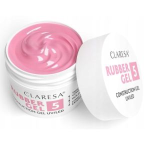 Claresa Rubber Gel 5 budujący żel do przedłużania paznokci średni róż, wpadający w fiolet 45g